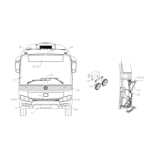 Front windshield, electric heating